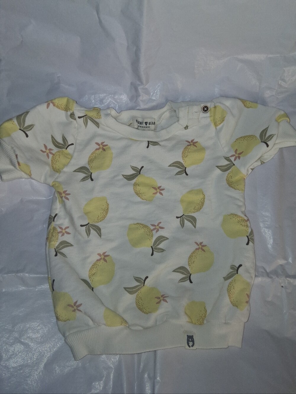 Rabbit + Bear Lemon Print Girl’s Short Sleeve Top Size 4T